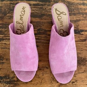 Sam Edelman Rheta Pink Suede Mules Sandals